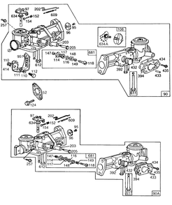 Carburetor Assemblies Diagram and Parts List for 131232-0256-XX  Briggs and Stratton Engine